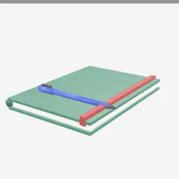 Notebook low-poly 3D model (1,016 tris)