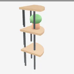 Corner Shelf low-poly 3D model (2,504 tris)