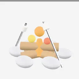 Toy Campfire Set low-poly 3D model (3,936 tris)