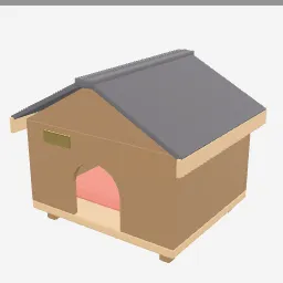 Dog House low-poly 3D model (2,052 tris)