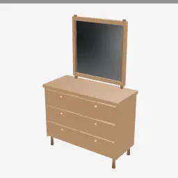 Dresser With Mirror low-poly 3D model (8,108 tris)