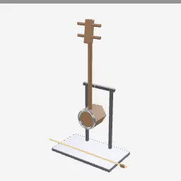 Erhu low-poly 3D model (2,152 tris)