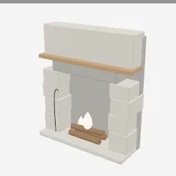 Stone Fireplace low-poly 3D model (2,164 tris)