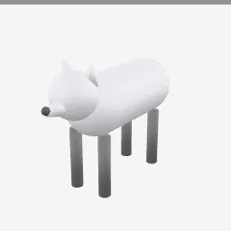 Wolf low-poly 3D model (4,676 tris)