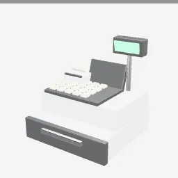 Cash Register low-poly 3D model (4,380 tris)