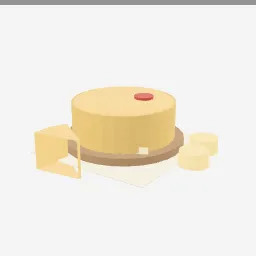 Cheese Wheel low-poly 3D model (1,056 tris)