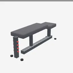 Weight Bench low-poly 3D model (1,476 tris)