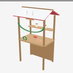 Christmas Market Stall low-poly 3D model (11,408 tris)