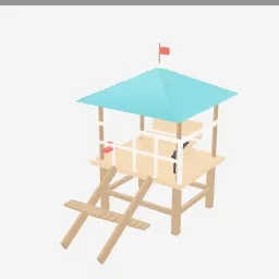 Lifeguard Tower low-poly 3D model (1,612 tris)