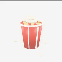 Popcorn Bucket low-poly 3D model (17,148 tris)