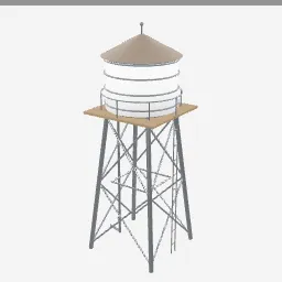 Water Tower low-poly 3D model (8,200 tris)