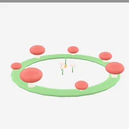 Fairy Mushroom Ring low-poly 3D model (21,912 tris)