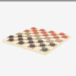 Checkers Set low-poly 3D model (19,676 tris)