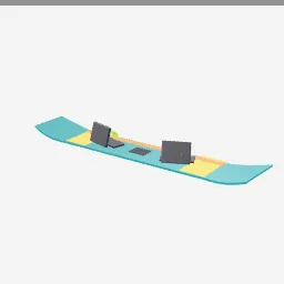 Snowboard low-poly 3D model (1,360 tris)