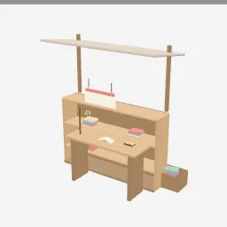 Book Stall low-poly 3D model (3,052 tris)