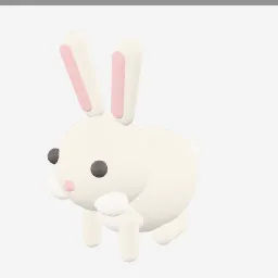 Rabbit low-poly 3D model (11,520 tris)