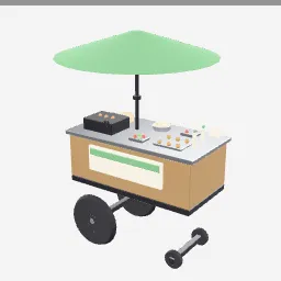 Falafel Cart low-poly 3D model (8,172 tris)