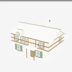 Farmhouse low-poly 3D model (6,100 tris)