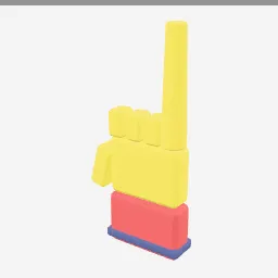 Foam Finger low-poly 3D model (1,520 tris)