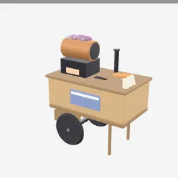 Sweet Potato Cart low-poly 3D model (7,336 tris)