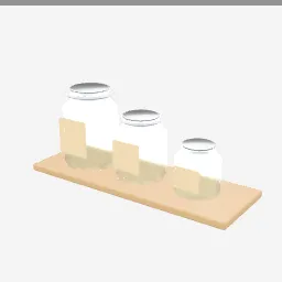Mason Jar Set low-poly 3D model (11,088 tris)
