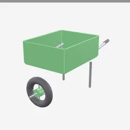 Wheelbarrow low-poly 3D model (2,160 tris)