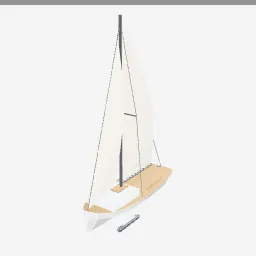 Sailboat low-poly 3D model (3,256 tris)