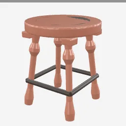 Piano Stool low-poly 3D model (7,976 tris)