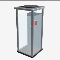 Phone Booth low-poly 3D model (1,836 tris)