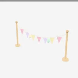 Bunting low-poly 3D model (4,372 tris)