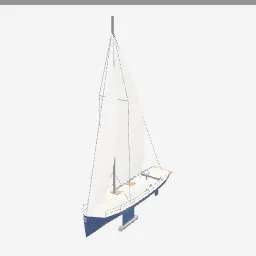 Sailing Yacht low-poly 3D model (8,132 tris)