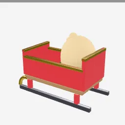Santa Sleigh low-poly 3D model (6,128 tris)
