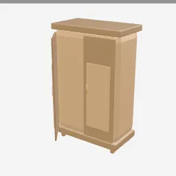 Wardrobe Armoire low-poly 3D model (1,924 tris)