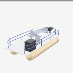 Pontoon Boat low-poly 3D model (5,464 tris)