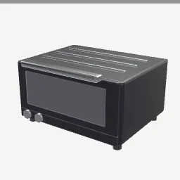 Toaster Oven low-poly 3D model (2,012 tris)