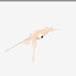 Squid low-poly 3D model (12,644 tris)