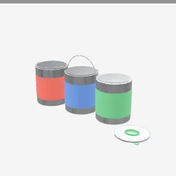 Paint Cans low-poly 3D model (13,292 tris)