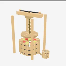 Cider Press low-poly 3D model (15,028 tris)