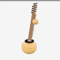 Sitar low-poly 3D model (17,756 tris)