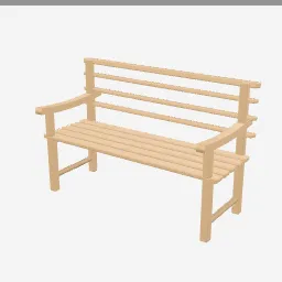 Garden Bench low-poly 3D model (2,348 tris)