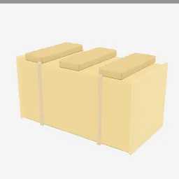 Hay Bale Square low-poly 3D model (1,992 tris)