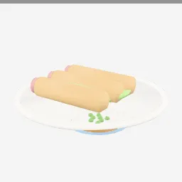Spring Rolls low-poly 3D model (6,848 tris)