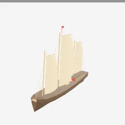 Chinese Junk low-poly 3D model (3,952 tris)