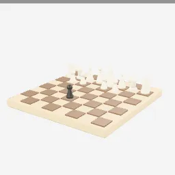 Chess Set low-poly 3D model (12,672 tris)