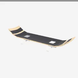 Skateboard low-poly 3D model (1,888 tris)