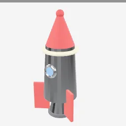 Toy Rocket Ship low-poly 3D model (2,388 tris)