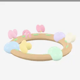 Spring Floral Wreath low-poly 3D model (19,096 tris)