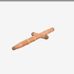 Tonfa low-poly 3D model (2,560 tris)