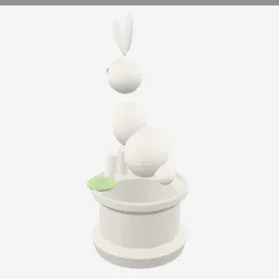 Bunny Garden Statue low-poly 3D model (7,504 tris)