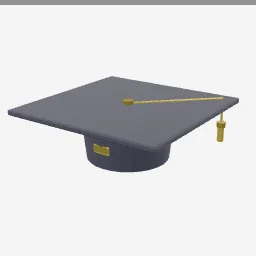 Graduation Cap low-poly 3D model (844 tris)